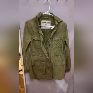 Garage Olive Green Hooded Anorak Jacket